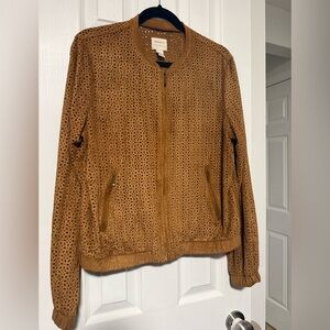 EUC Forever 21 Dark Camel Color Perforated Jacket